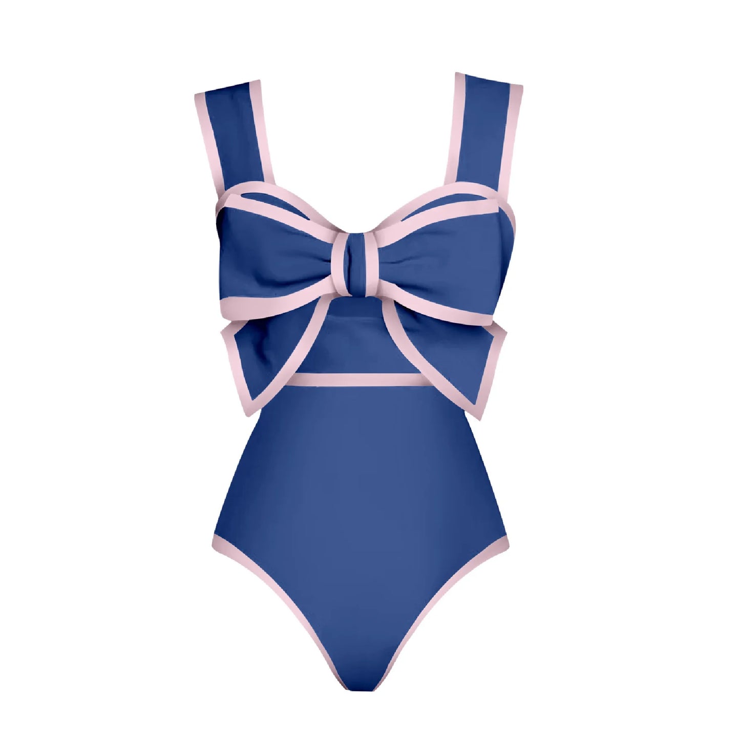 Bow Tie one-piece swimsuit with skirt