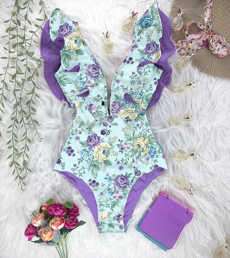 2 piece floral swimsuit