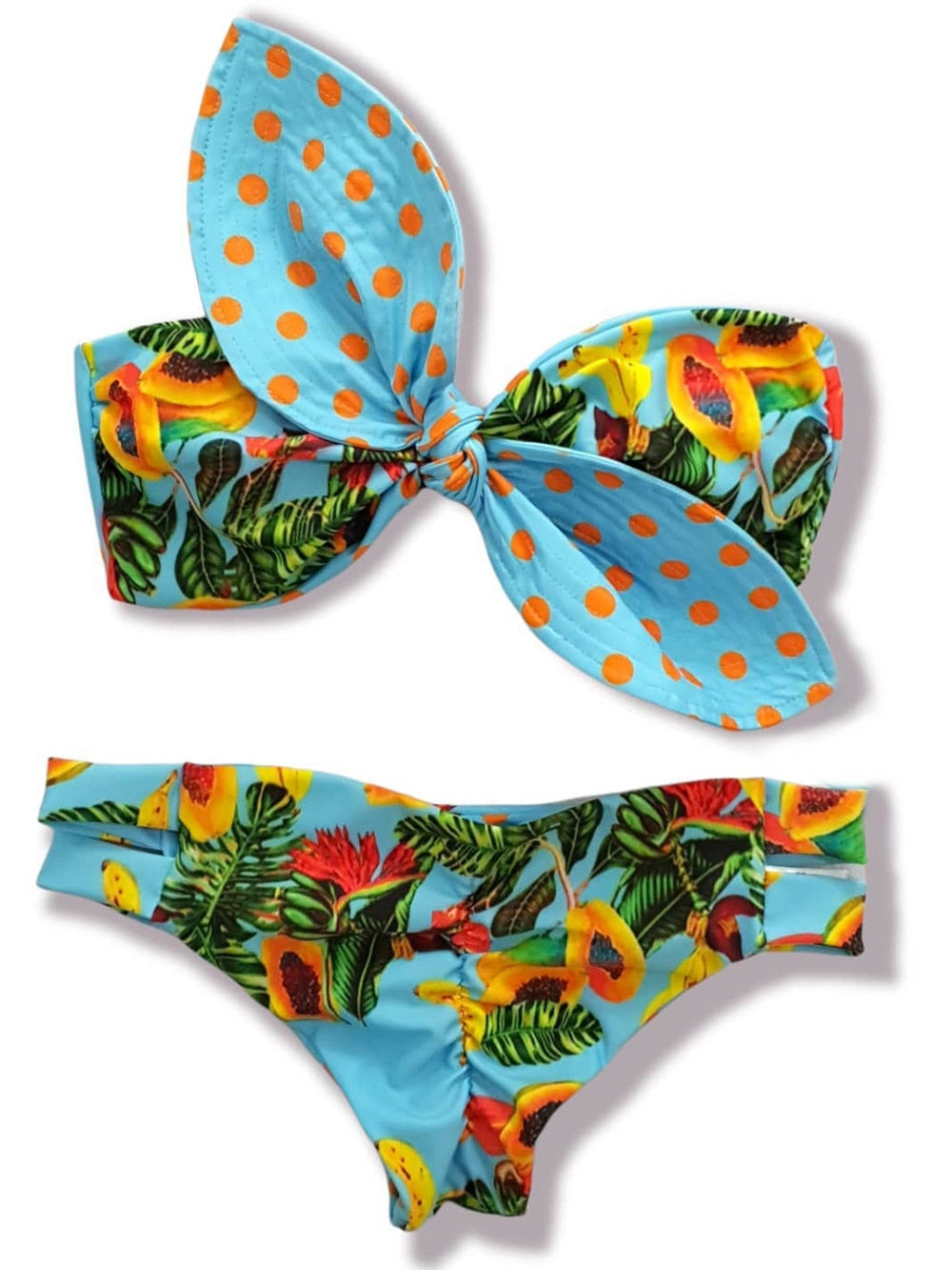 Tropical Print Bikini High Waist