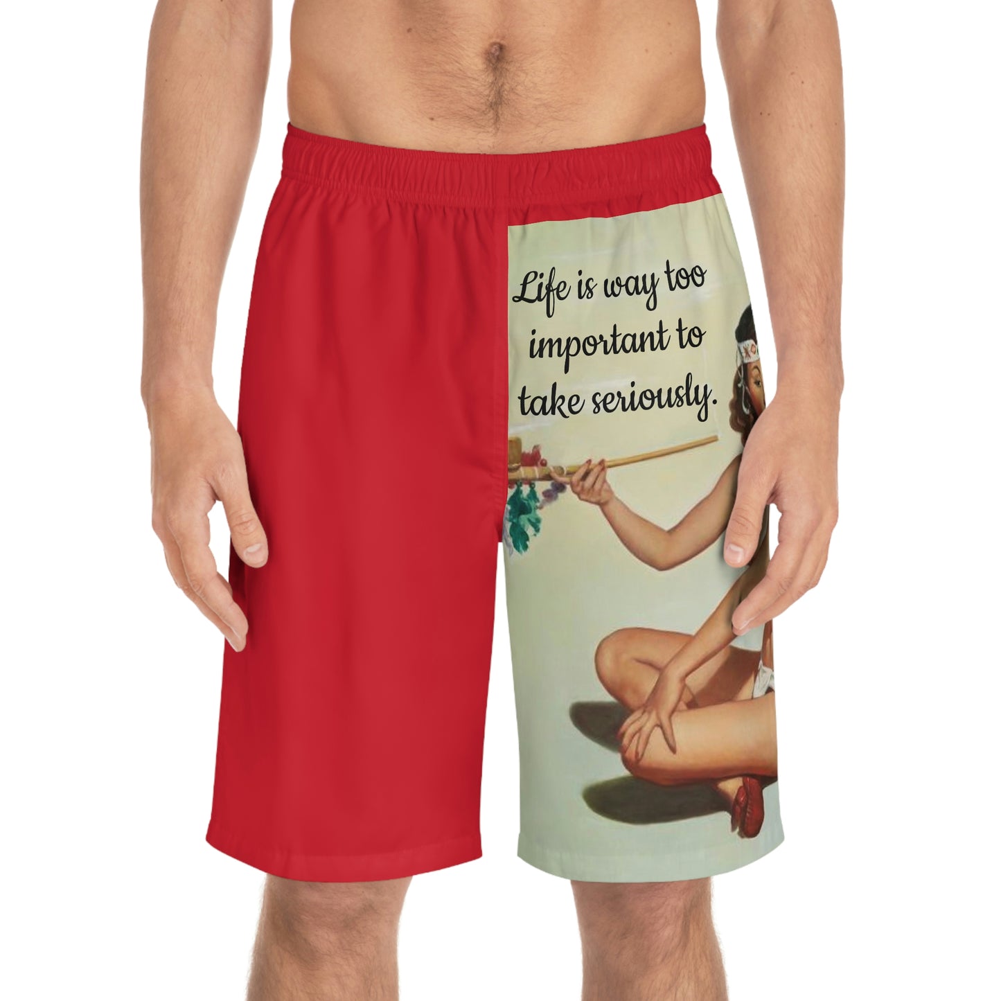 Red Nundo Peacepipe Board Shorts