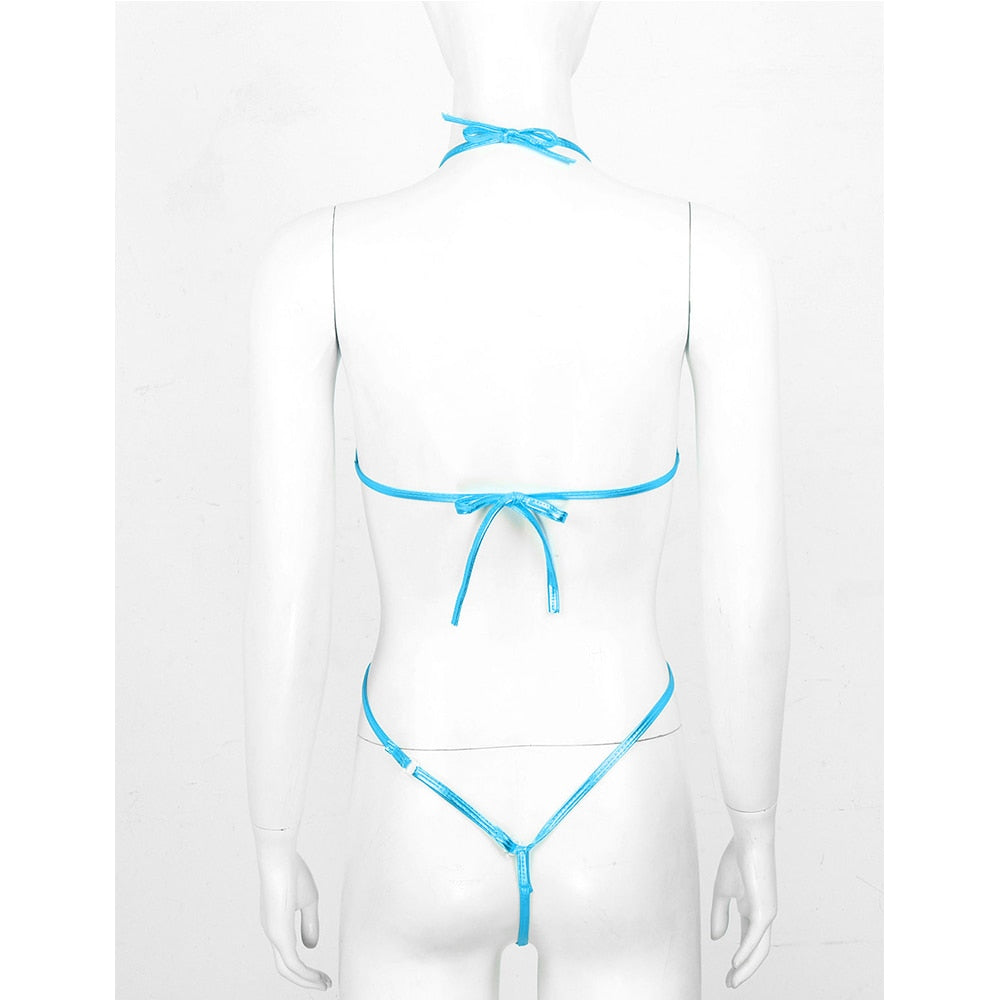 Devil's Cove Metallic Halter Mini Trikini