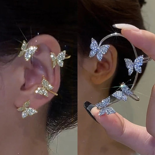 Shining Zircon Butterfly Ear Cuff