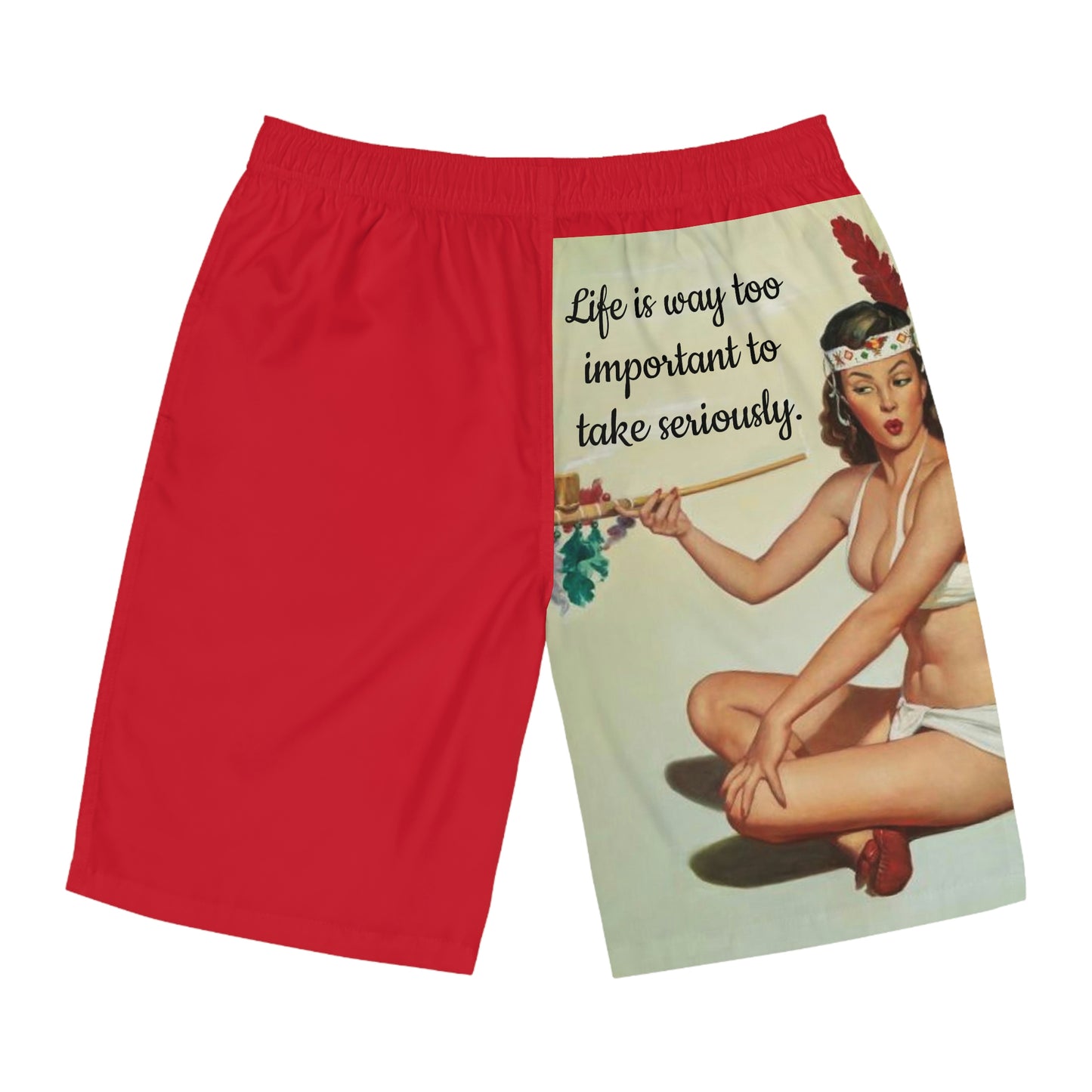 Red Nundo Peacepipe Board Shorts